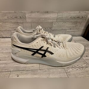 Asics Cream Running Sneakers with Black Logo
